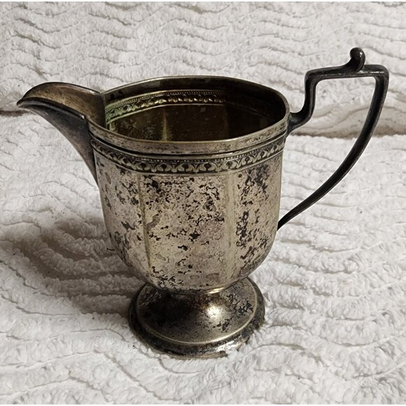 Vintage W.M. MOUNTS Homan Plate on Nickel Silver ART DECO Creamer GuC - Picture 1 of 6